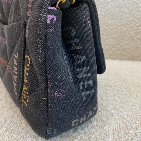 Authentic Chanel Medium Quilted Denim Mood Flap Bag - Picture 3 of 16